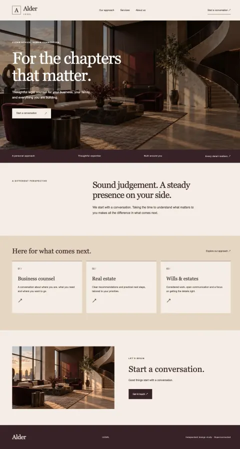 Alder Legal homepage