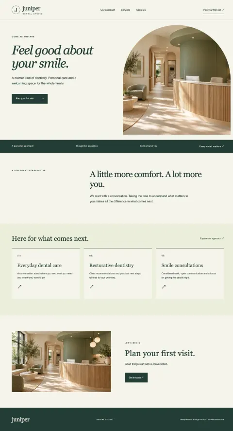 Juniper Dental homepage