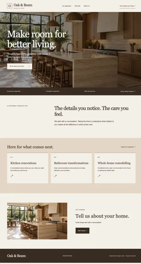 Oak & Beam Renovations homepage