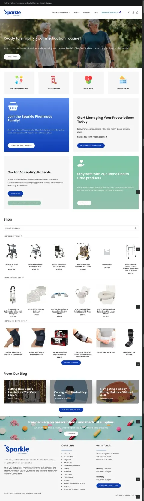 Sparkle Pharmacy homepage